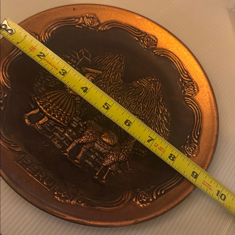 Peruvian Copper Decorative Plate - Picture 4 of 4
